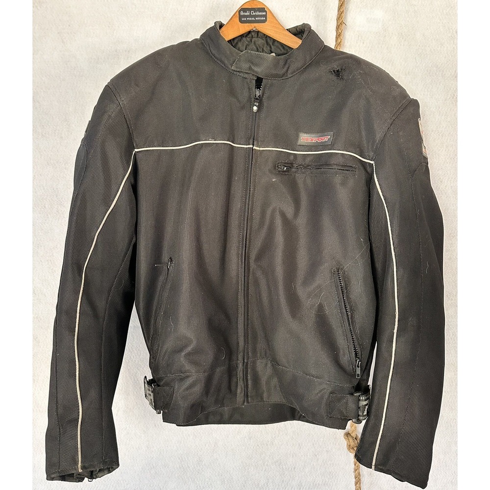 Texport Motorcycle Riding Jacket Black Armor w/out Removable Liner XL Men's